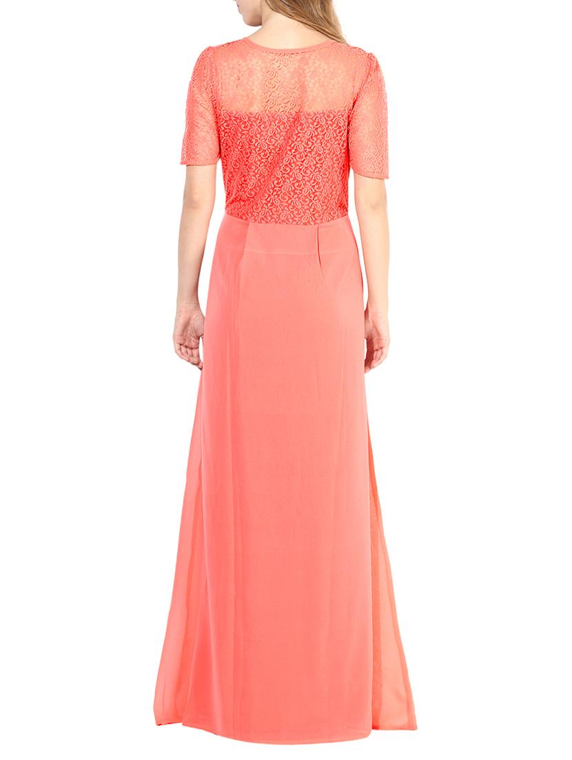 key hole neck lace detail maxi dress - 1317227 - Zoom Image - 3