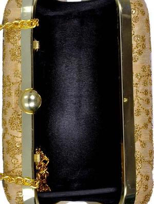 gold cotton clutch - 13172632 - Standard Image - 3