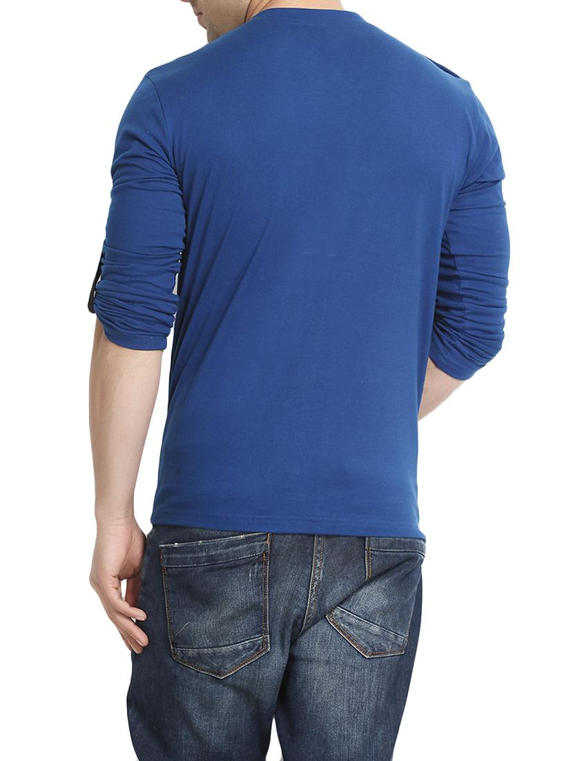 solid blue cotton t-shirt - 13177470 - Zoom Image - 3