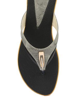 black leatherette toe separator sandals - 13178747 - Standard Image - 3