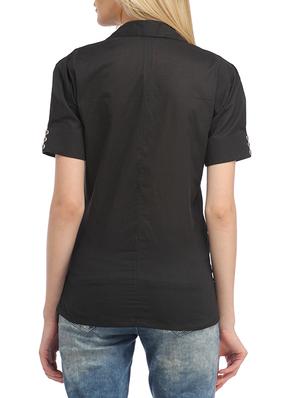 solid black crepe shirt - 13180039 - Standard Image - 3