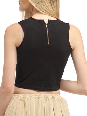 crew neck sleeveless crop top - 13180082 - Standard Image - 3