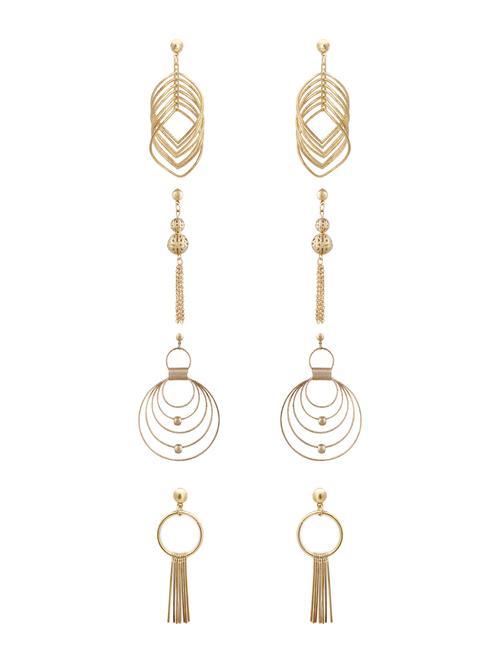 gold metal drop earrings - 13183790 - Very Small Image - 1