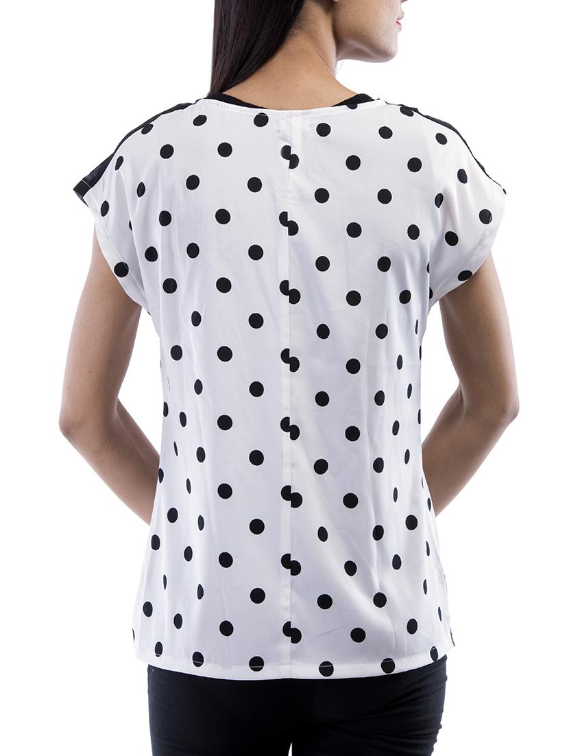 round neck polka dot top - 13193987 - Zoom Image - 3