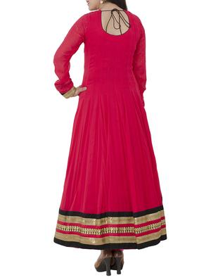 red georgette anarkali suits stitched suit - 13196158 - Standard Image - 3