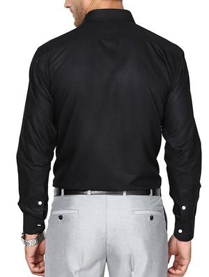 black cotton formal shirt - 13199067 - Standard Image - 3