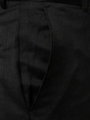 black polyester flat front trousers formal - 13199910 - Standard Image - 3