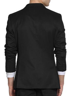 black cotton formal blazer - 13206610 - Standard Image - 3