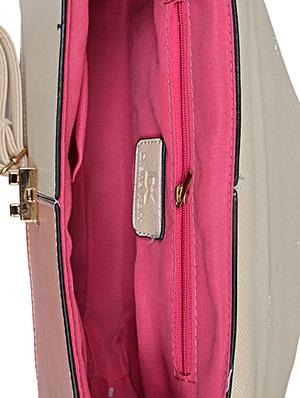 cream and pink faux leatherette clutch - 1321071 - Standard Image - 3