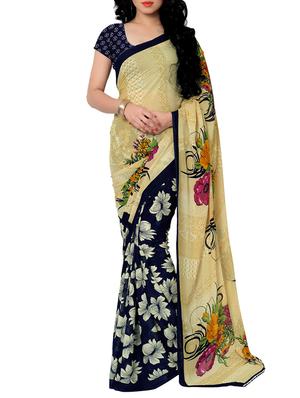 multi colored faux georgette printed combos saree with blouse - 13213796 - Standard Image - 3