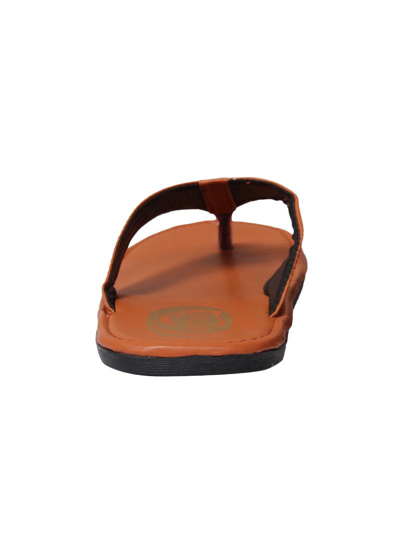 tan leatherette toe seperator slipper - 13213805 - Zoom Image - 3
