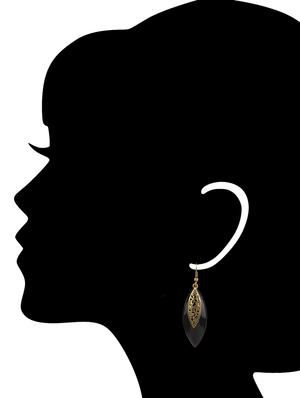 black brass drop earrings - 13214516 - Standard Image - 3
