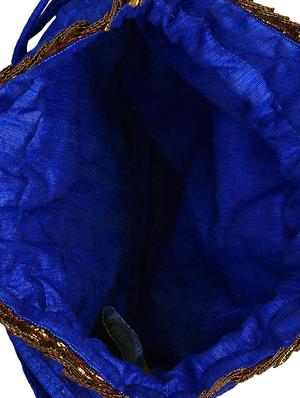 blue polyester ethnic potli - 13215739 - Standard Image - 3