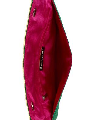 green polyester ethnic clutch - 13216382 - Standard Image - 3