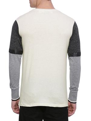 white cotton color block t-shirt - 13217004 - Standard Image - 3