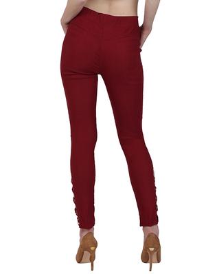 maroon cotton jegging - 13225400 - Standard Image - 3
