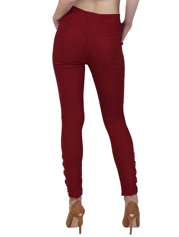 maroon cotton jegging - 13225400 - Zoom Image - 3
