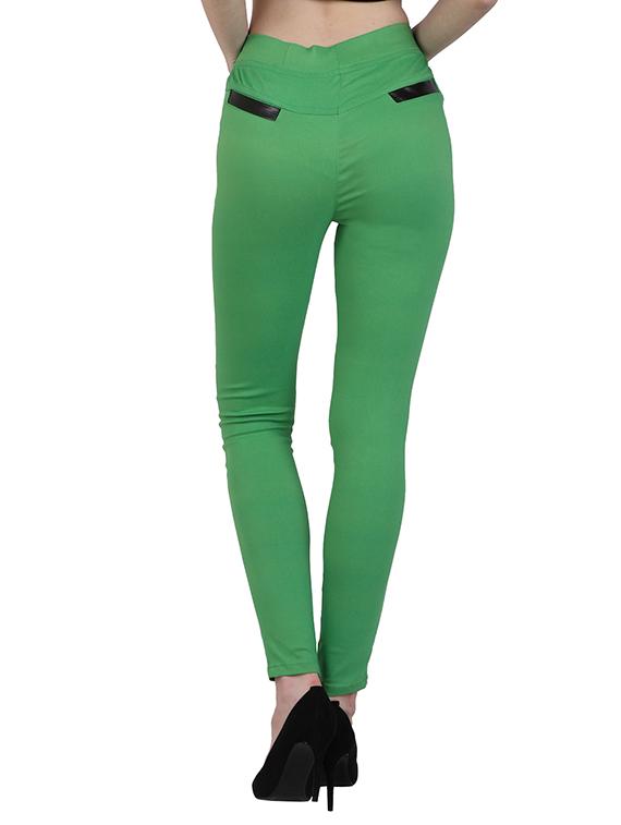 green cotton jeggings - 13225412 - Zoom Image - 3