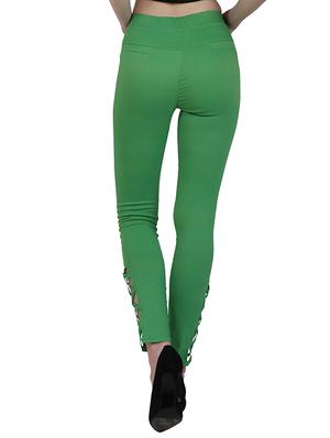 green cotton jeggings - 13225414 - Standard Image - 3