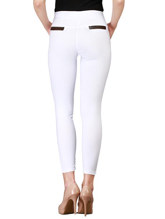 white cotton jeggings - 13225430 - Zoom Image - 3