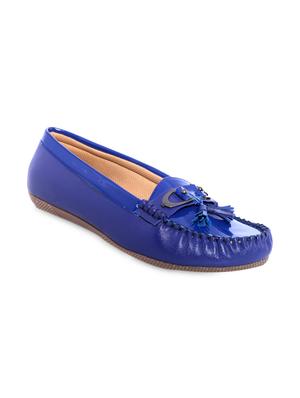 royal blue embellished faux leather loafers - 1323825 - Standard Image - 3