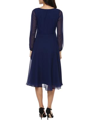 dark blue georgette dress - 13243171 - Standard Image - 3