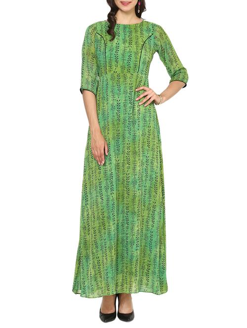 green georgette maxi dress - 13245496 - Standard Image - 1
