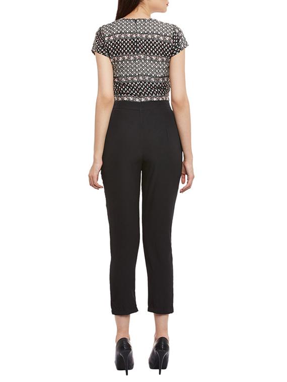 black crepe 3/4 jumpsuit - 13248172 - Zoom Image - 3