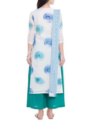 printed unstitched palazoo suit - 13252800 - Standard Image - 3