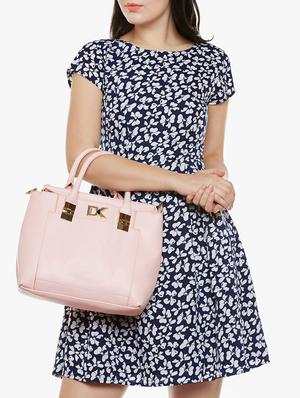 pink leatherette handbag - 13254011 - Standard Image - 6