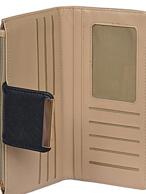 brown magnetic snap faux leather wallet - 1326189 - Standard Image - 3