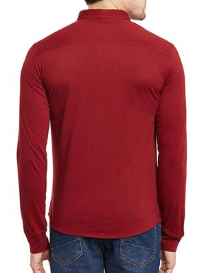 red cotton casual shirt - 13263143 - Standard Image - 3