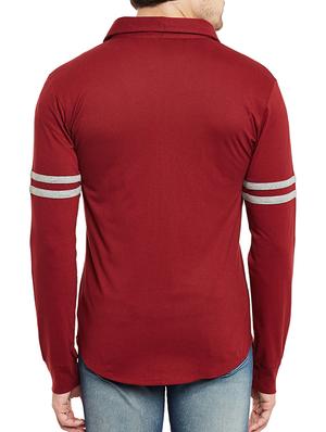 maroon cotton casual jacket - 13263146 - Standard Image - 3