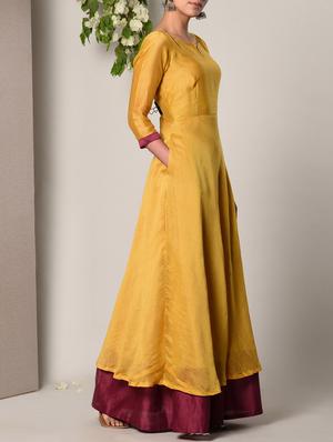 yellow solid gown - 13266848 - Standard Image - 3