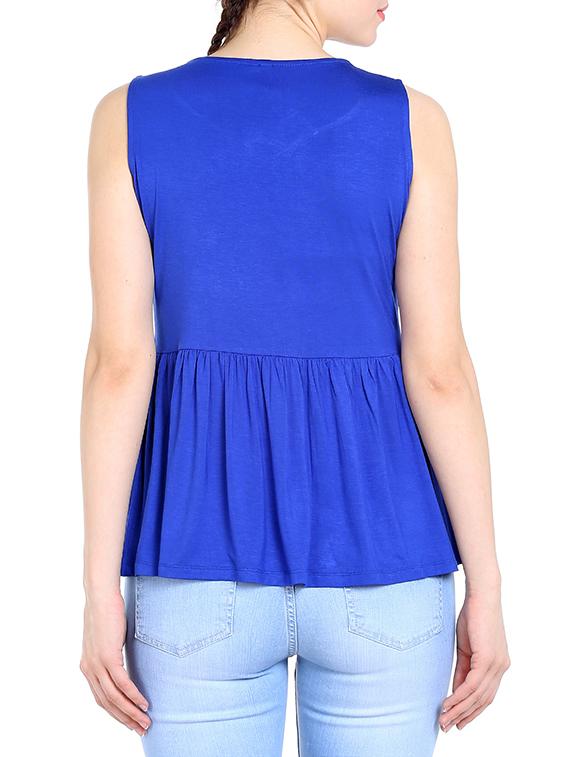blue viscose top - 13269648 - Zoom Image - 3