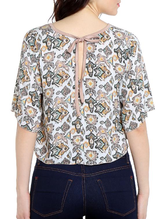 white printed rayon top - 13269696 - Zoom Image - 3