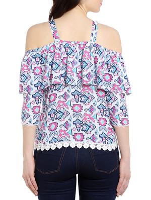 purple printed rayon top - 13269705 - Standard Image - 3