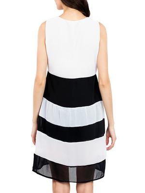 monochrome striped a-line dress - 13276473 - Standard Image - 3