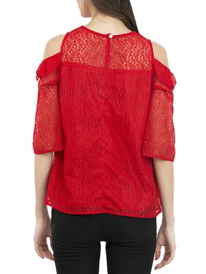 red tissuenet regular top - 13276761 - Standard Image - 3