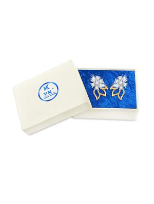 gold metal studs earrings - 13277058 - Standard Image - 3