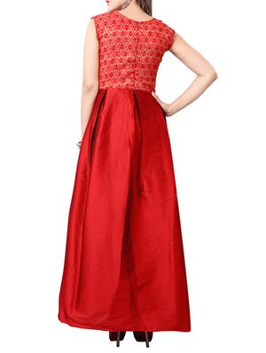 red printed silk blend dress - 13277149 - Standard Image - 3
