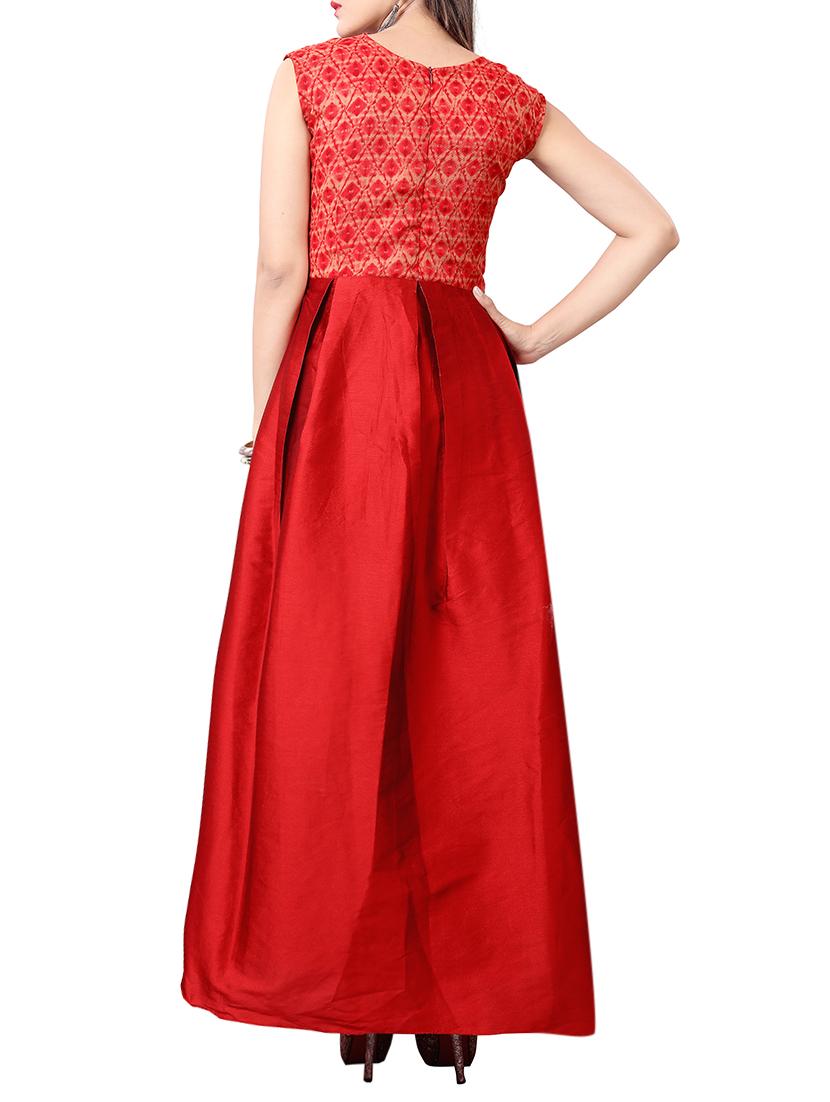 red printed silk blend dress - 13277149 - Zoom Image - 3