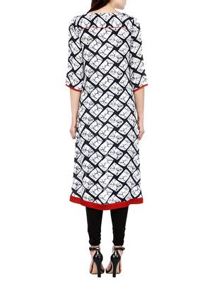 white viscose straight kurta - 13284546 - Standard Image - 3