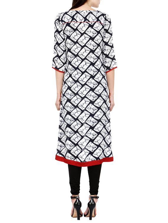 white viscose straight kurta - 13284546 - Zoom Image - 3