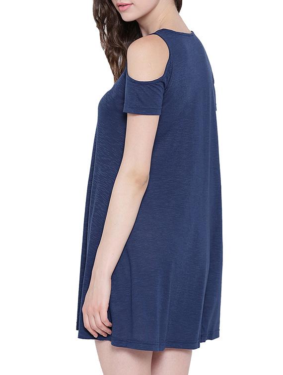 blue viscose shift dress - 13295994 - Zoom Image - 3
