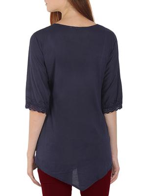 blue cotton regular top - 13296021 - Standard Image - 3