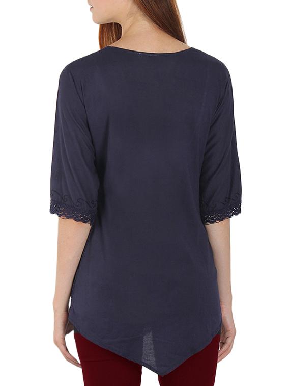 blue cotton regular top - 13296021 - Zoom Image - 3