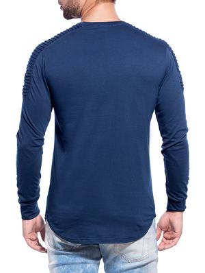 solid dark blue cotton t-shirt - 13308592 - Standard Image - 3