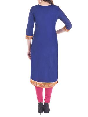 purple cotton regular kurta - 13310978 - Standard Image - 3