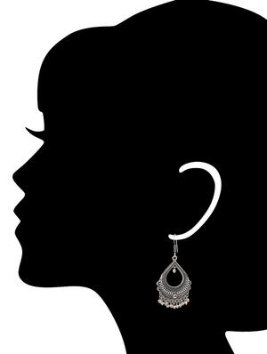 white metal chandellier earrings - 13312374 - Standard Image - 3